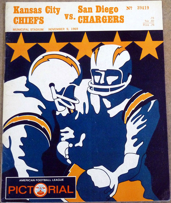 AFL Program: Kansas City Chiefs vs. San Diego Chargers (November 9, 1969)