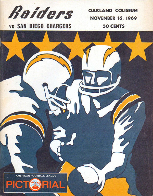 AFL Program: Oakland Raiders vs. San Diego Chargers (November 16, 1969)