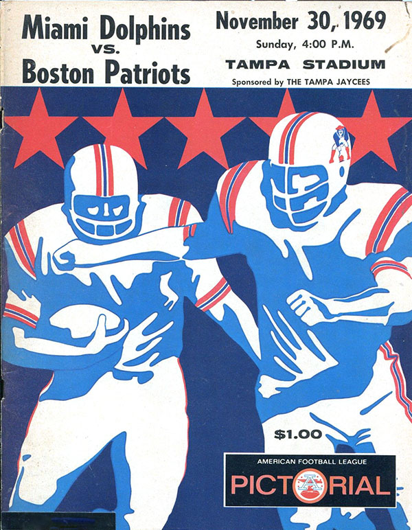 AFL Program: Miami Dolphins vs. Boston Patriots (November 30, 1969)