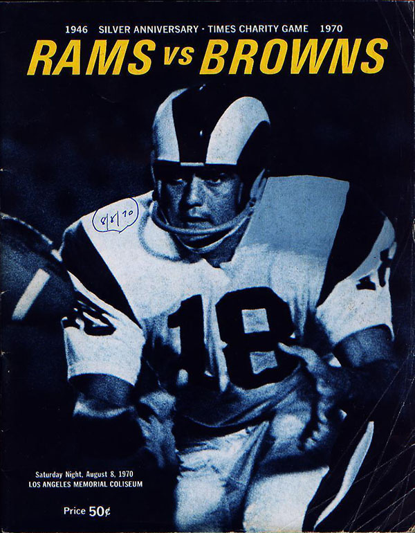 NFL Program: Los Angeles Rams vs. Cleveland Browns (August 8, 1970)