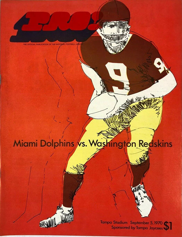 NFL Program: Miami Dolphins vs. Washington Redskins (September 5, 1970)