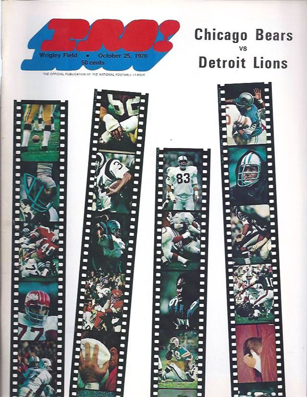 NFL Program: Chicago Bears vs. Detroit Lions (October 25, 1970)