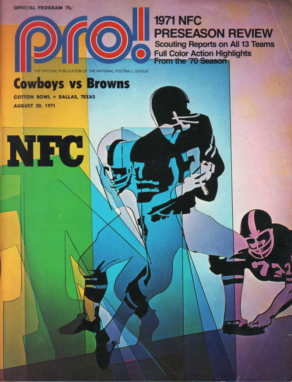 NFL Program: Dallas Cowboys vs. Cleveland Browns (August 20, 1971)