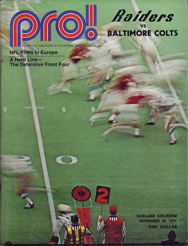 NFL Program: Oakland Raiders vs. Baltimore Colts (November 28, 1971)