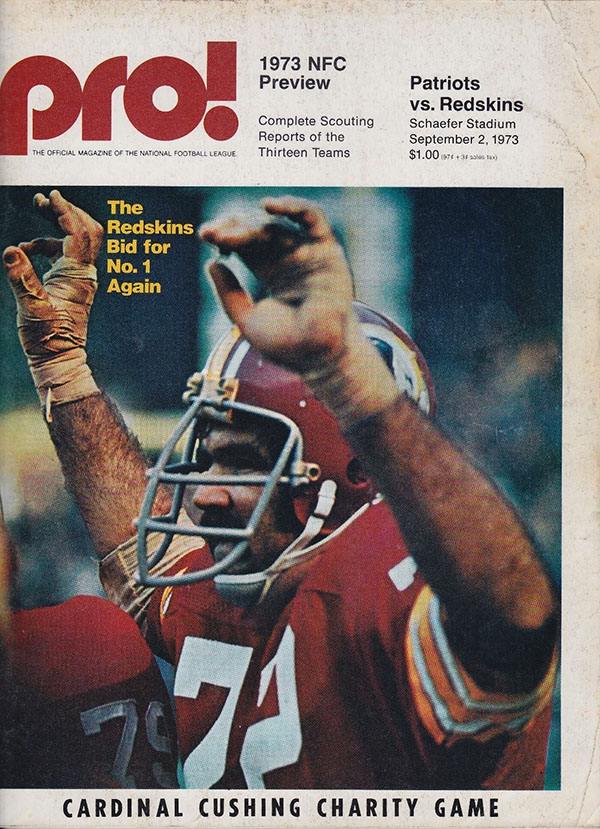 NFL Program: New England Patriots vs. Washington Redskins (September 2, 1973)