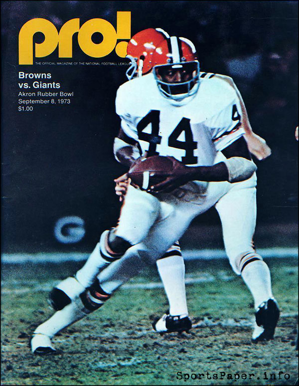 NFL Program: Cleveland Browns vs. New York Giants (September 8, 1973)