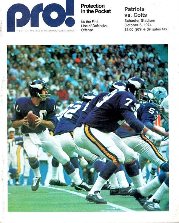 NFL Program: New England Patriots vs. Baltimore Colts (October 6, 1974)