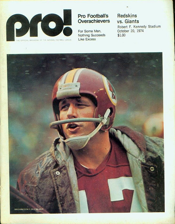 NFL Program: Washington Redskins vs. New York Giants (October 20, 1974)