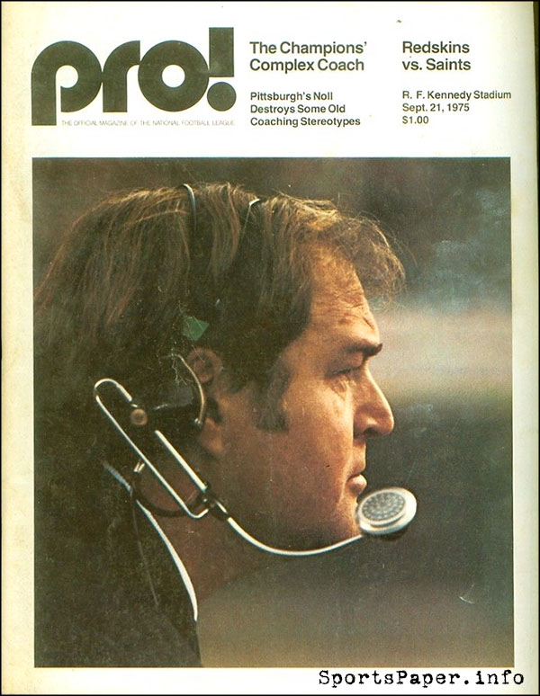 NFL Program: Washington Redskins vs. New Orleans Saints (September 21, 1975)