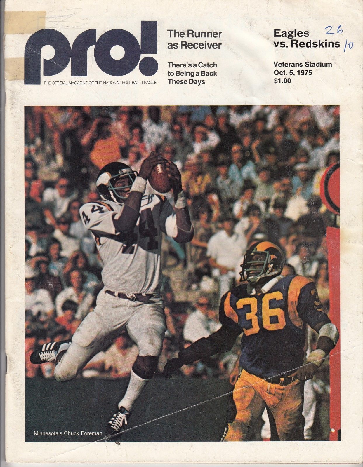 NFL Program: Philadelphia Eagles vs. Washington Redskins (October 5, 1975)