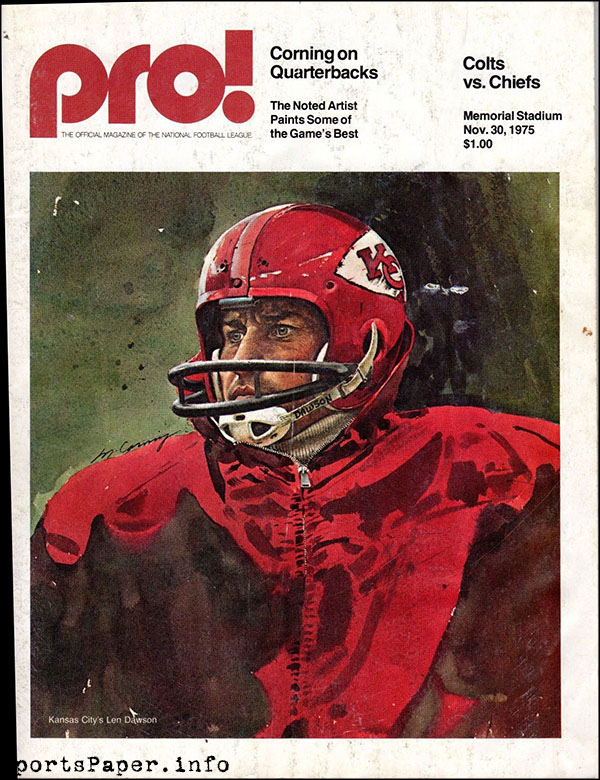 NFL Program: Baltimore Colts vs. Kansas City Chiefs (November 30, 1975)