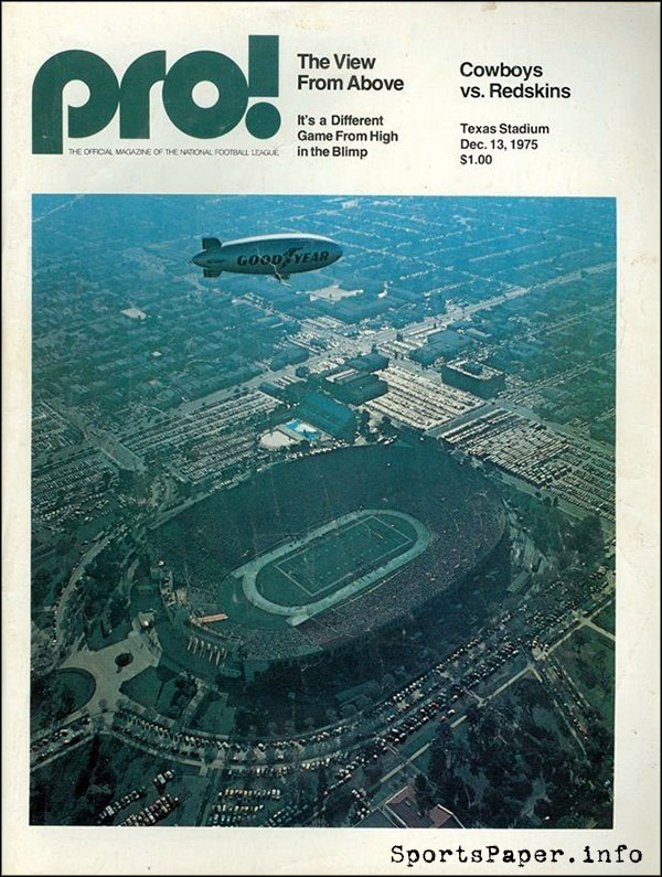 NFL Program: Dallas Cowboys vs. Washington Redskins (December 13, 1975)