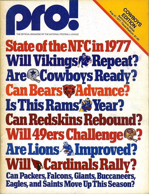 NFL Program: Dallas Cowboys vs. Baltimore Colts (August 27, 1977)