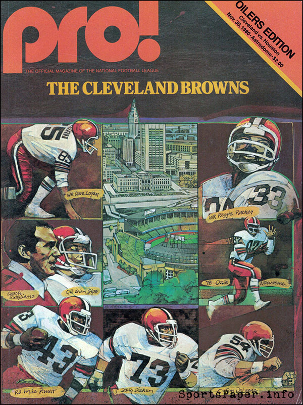 NFL Program: Houston Oilers vs. Cleveland Browns (November 30, 1980)