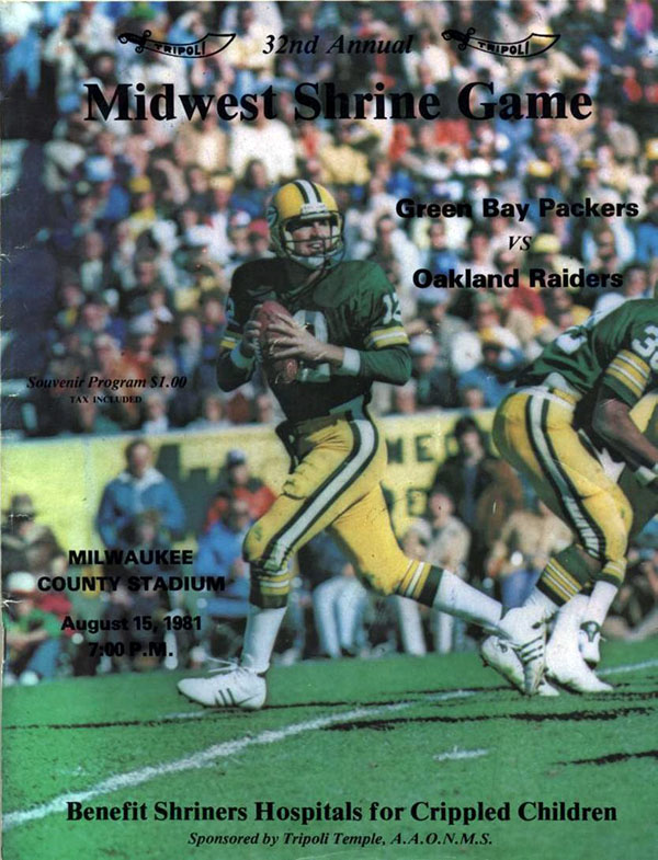 NFL Program: Green Bay Packers vs. Oakland Raiders (August 15, 1981)