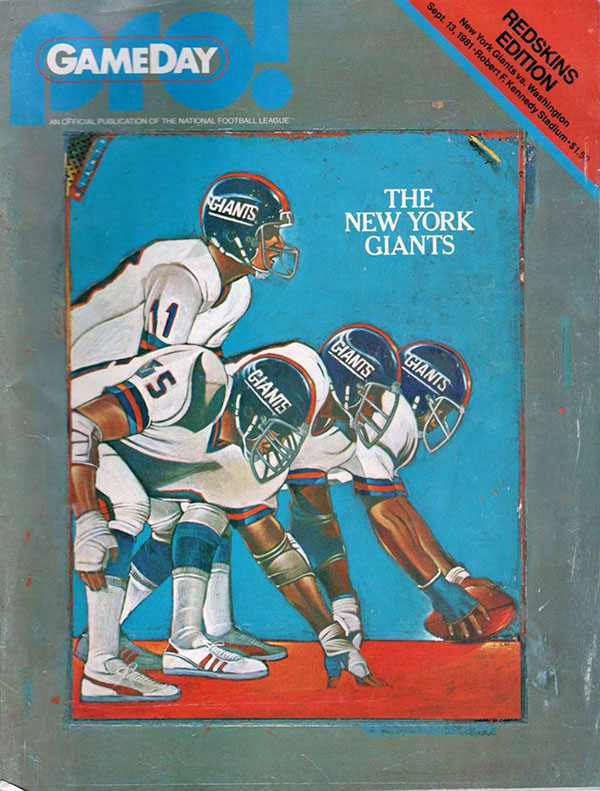 NFL Program: Washington Redskins vs. New York Giants (September 13, 1981)