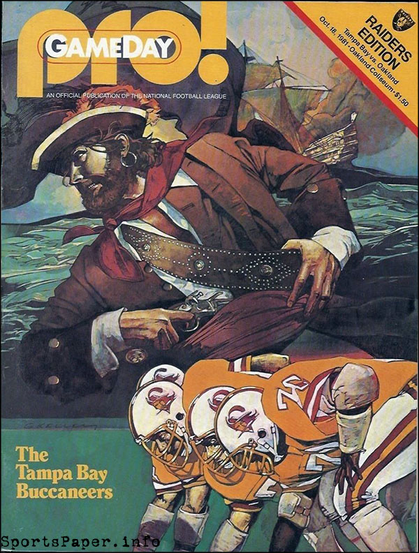 NFL Program: Oakland Raiders vs. Tampa Bay Buccaneers (October 18, 1981)