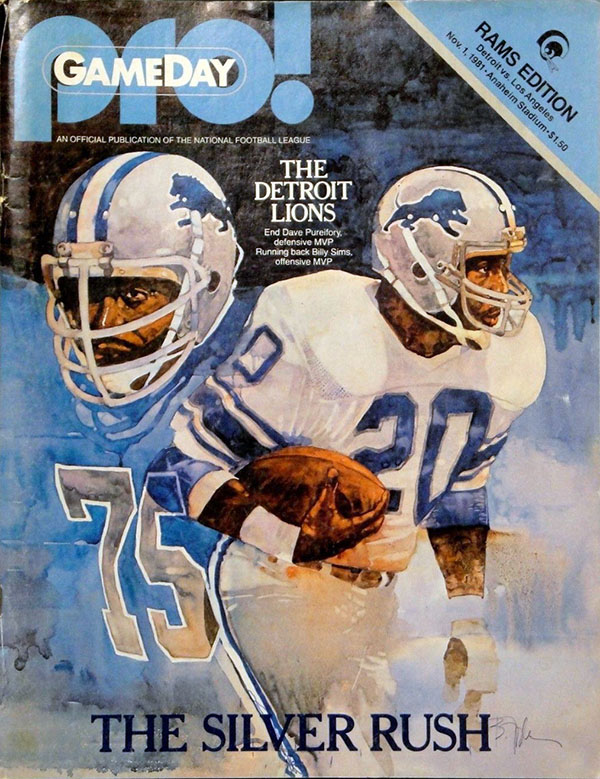 NFL Program: Los Angeles Rams vs. Detroit Lions (November 1, 1981)