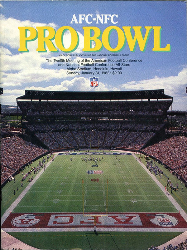 AFC and NFC teams competing in the 1982 NFL Pro Bowl, on ABC Sports.  Fotografía de noticias - Getty Images