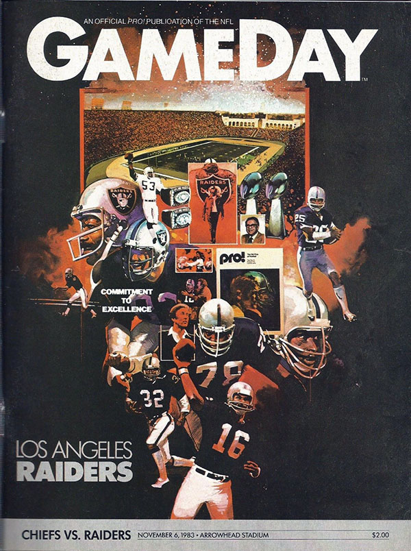 NFL Program: Kansas City Chiefs vs. Los Angeles Raiders (November 6, 1983)