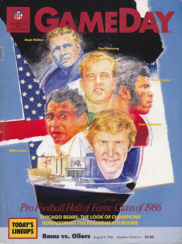 NFL Program: Los Angeles Rams vs. Houston Oilers (August 5, 1986)