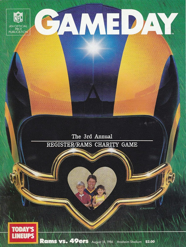 NFL Program: Los Angeles Rams vs. San Francisco 49ers (August 18, 1986)