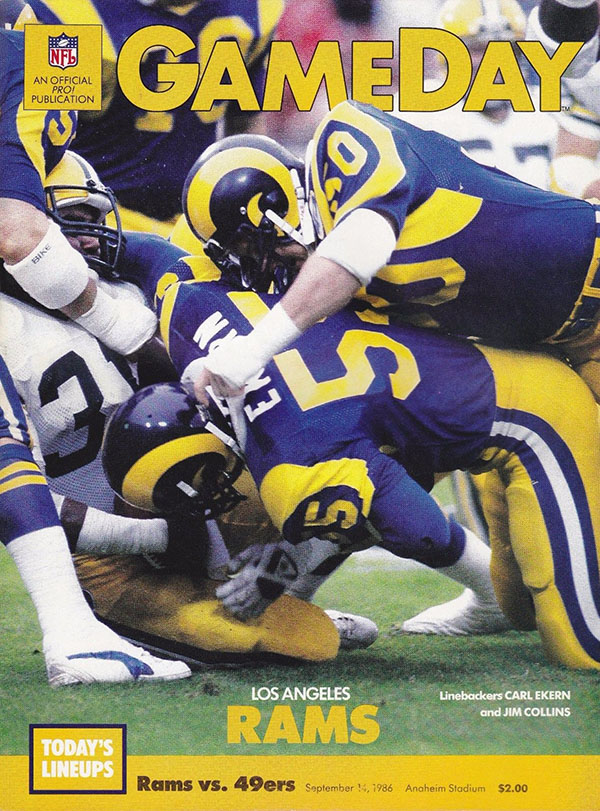 NFL Program: Los Angeles Rams vs. San Francisco 49ers (September 14, 1986)