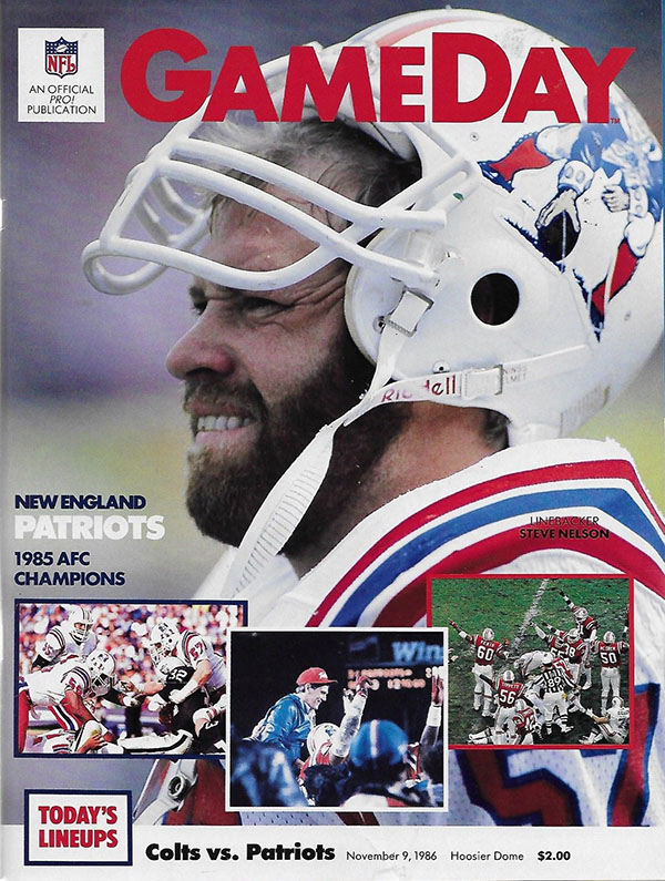 NFL Program: Indianapolis Colts vs. New England Patriots (November 9, 1986)