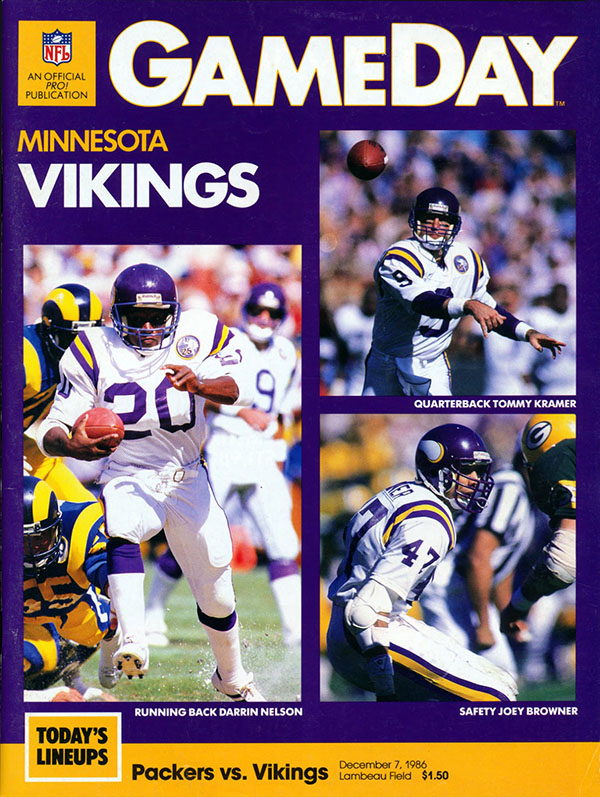 NFL Program: Green Bay Packers vs. Minnesota Vikings (December 7, 1986)