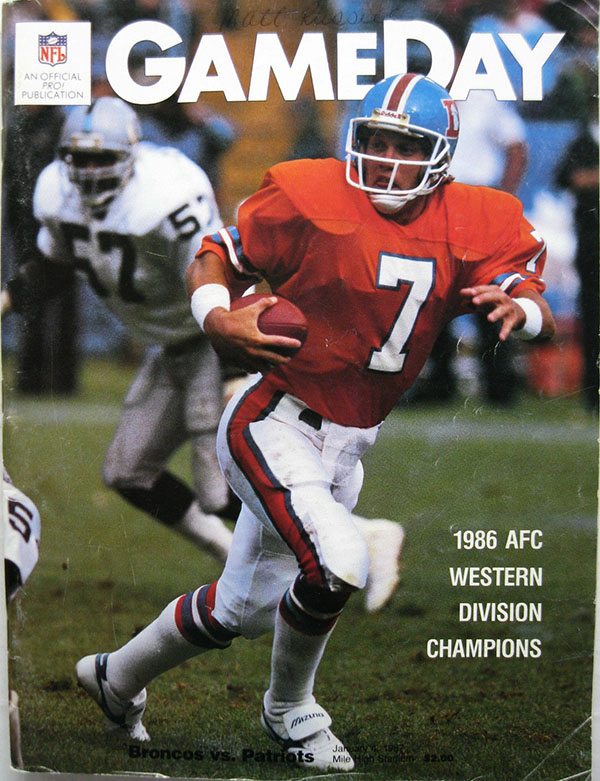 NFL Program: Denver Broncos vs. New England Patriots (January 4, 1987)