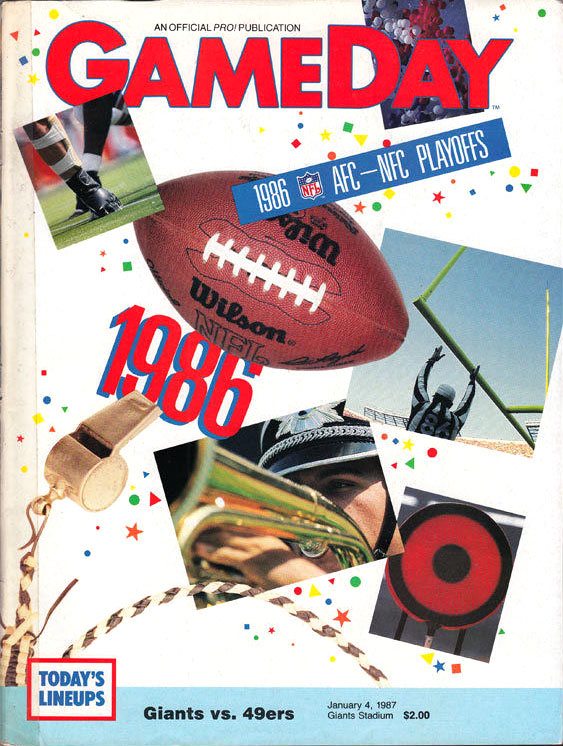 NFL Program: New York Giants vs. San Francisco 49ers (January 4, 1987)