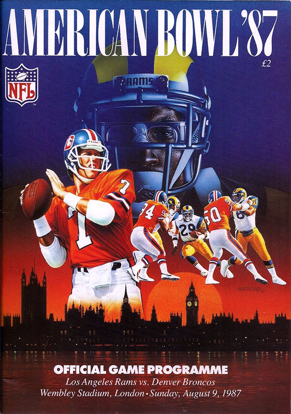 NFL Program: Los Angeles Rams vs. Denver Broncos (August 9, 1987)