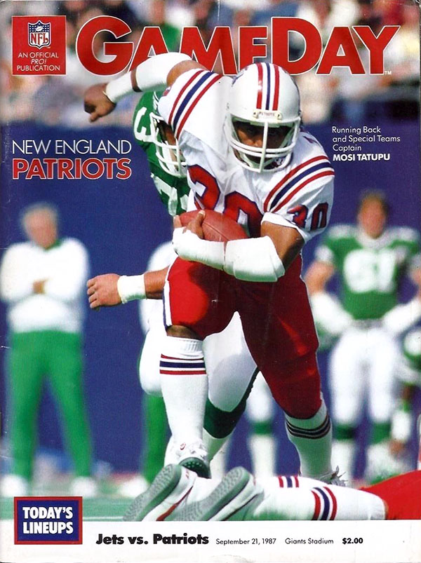 NFL Program: New York Jets vs. New England Patriots (September 21, 1987)