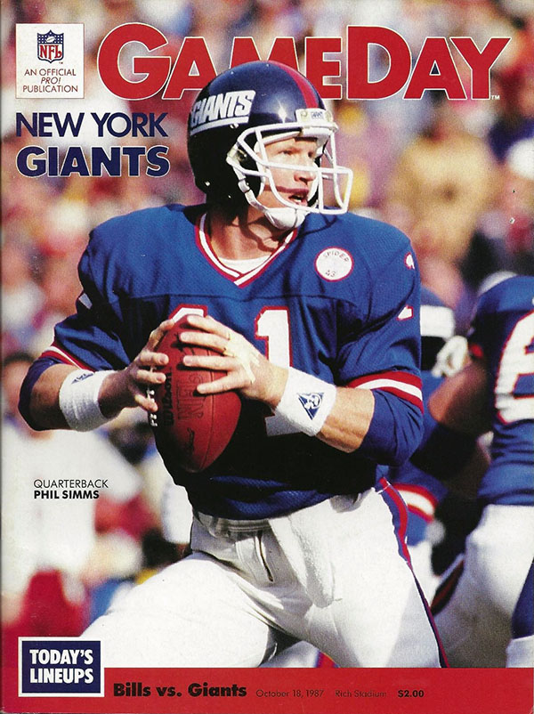 NFL Program: Buffalo Bills vs. New York Giants (October 18, 1987)