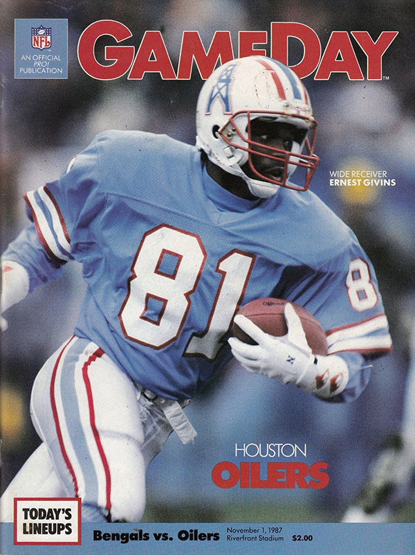 NFL Program: Cincinnati Bengals vs. Houston Oilers (November 1