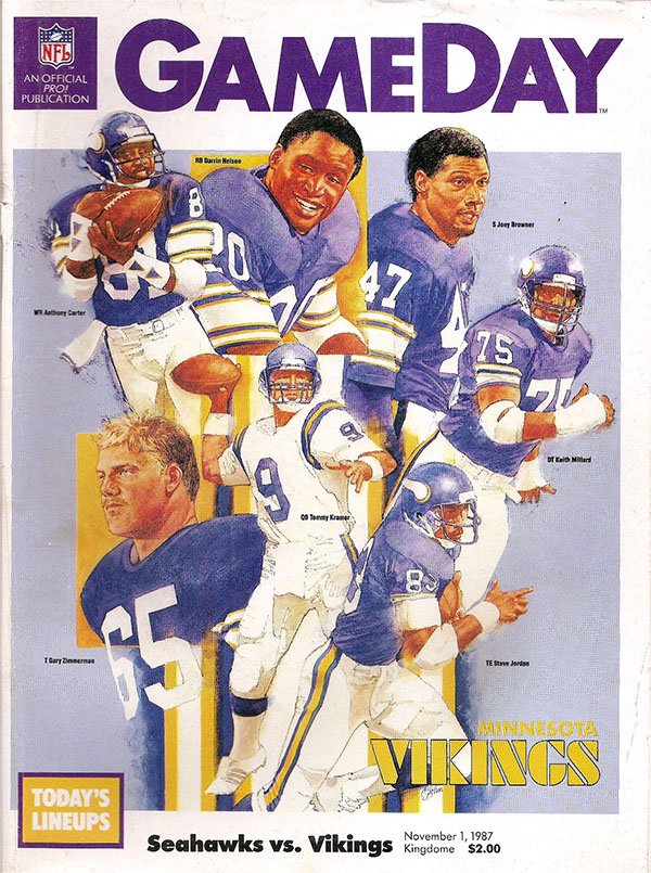 NFL Program: Seattle Seahawks vs. Minnesota Vikings (November 1, 1987)