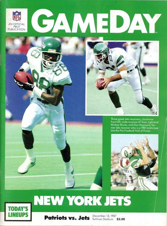 NFL Program: New England Patriots vs. New York Jets (December 13, 1987)