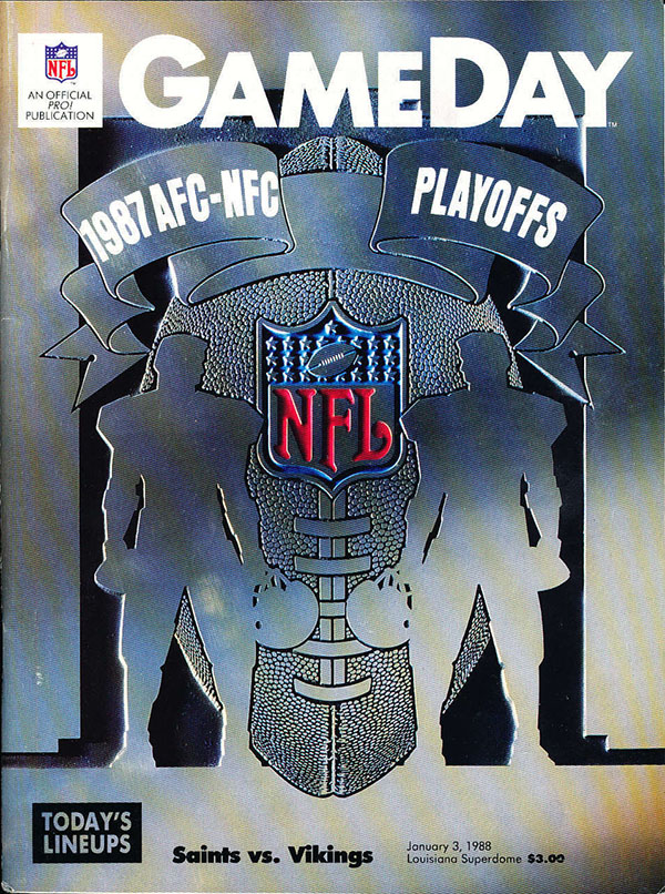 NFL Program: Minnesota Vikings vs. New Orleans Saints (January 3, 1988 ...