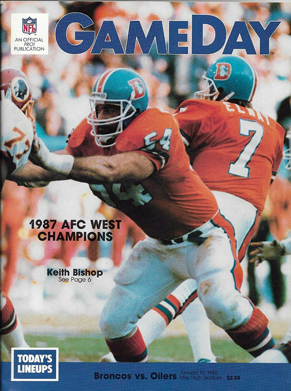 NFL Program: Denver Broncos vs. Houston Oilers (January 10, 1988)