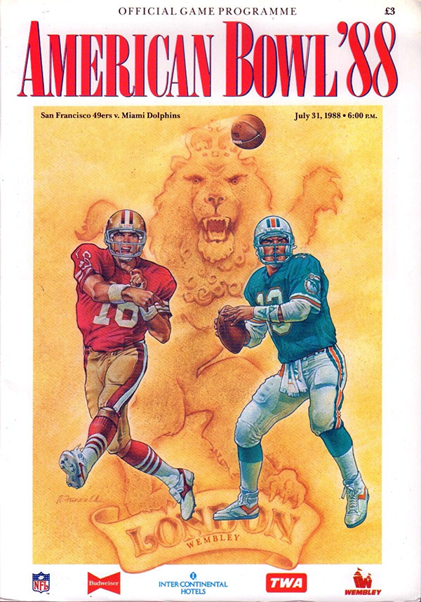 NFL Program: San Francisco 49ers vs. Miami Dolphins (July 31, 1988)
