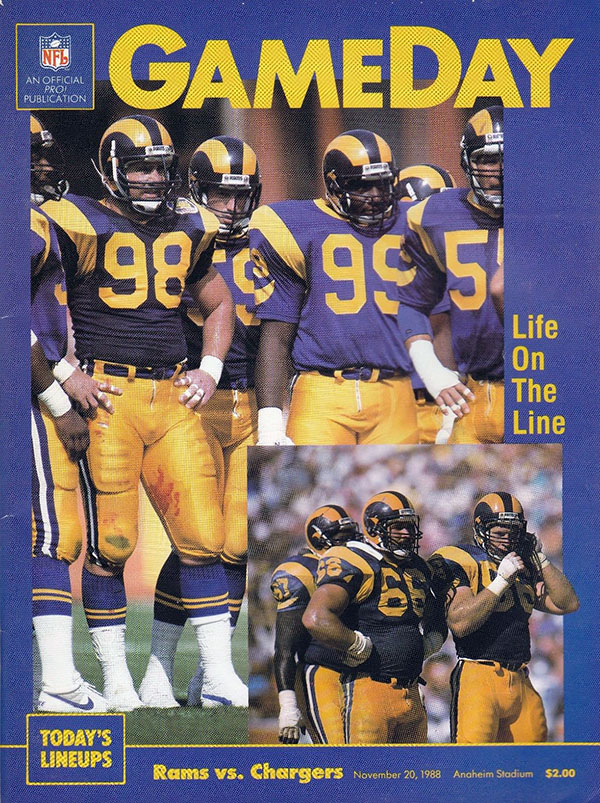 NFL Program: Los Angeles Rams vs. San Diego Chargers (November 20, 1988)