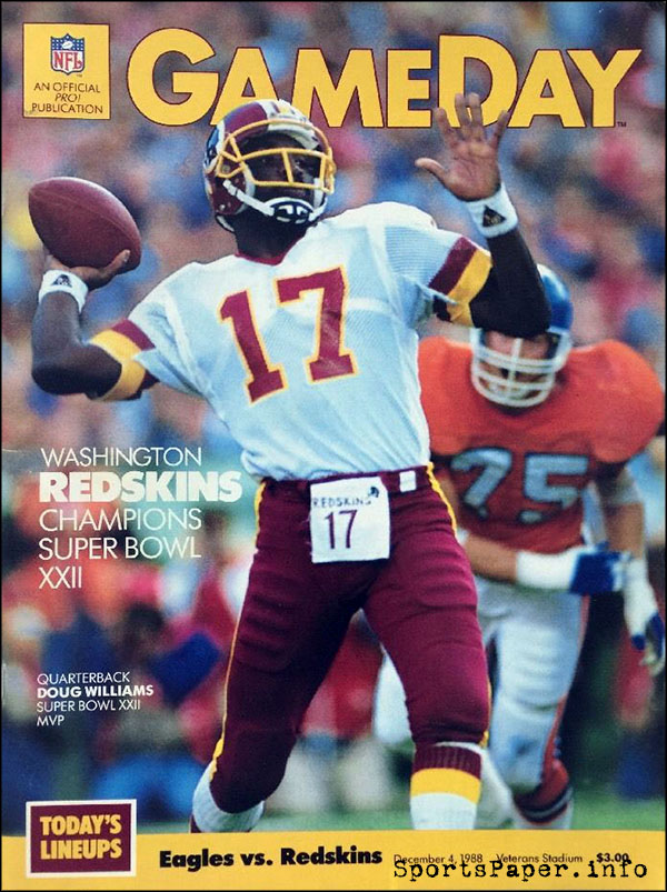 NFL Program: Philadelphia Eagles vs. Washington Redskins (December 4, 1988)