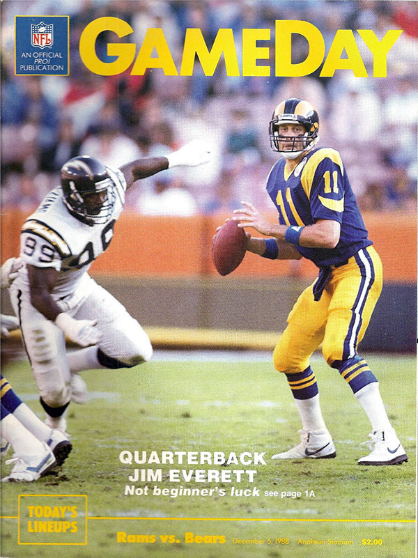 NFL Program: Los Angeles Rams vs. Chicago Bears (December 5, 1988)