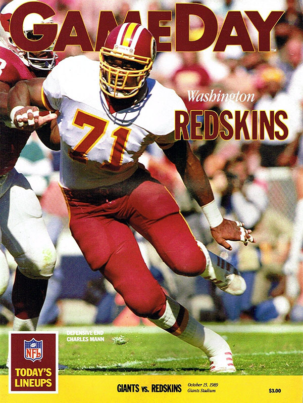 NFL Program: New York Giants vs. Washington Redskins (October 15, 1989)