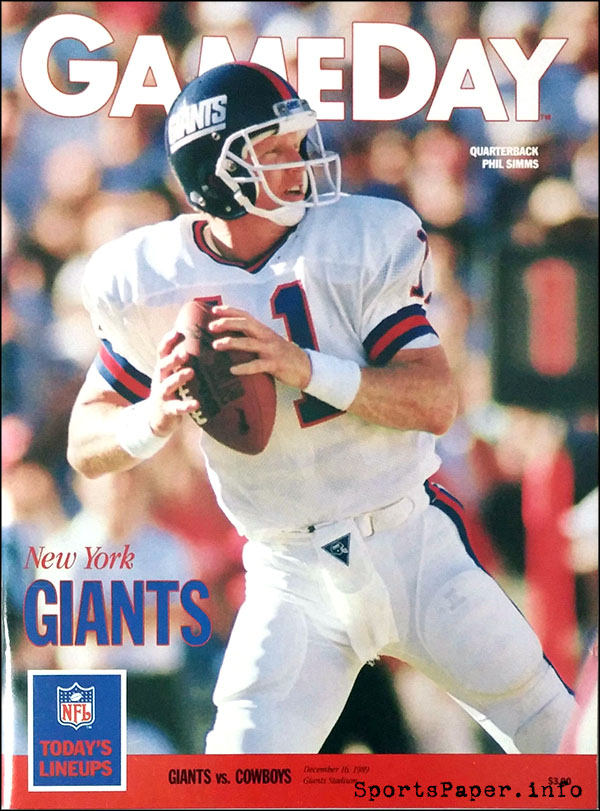 NFL Program: New York Giants vs. Dallas Cowboys (December 16, 1989)