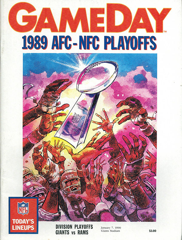 NFL Program: New York Giants vs. Los Angeles Rams (January 7, 1990)
