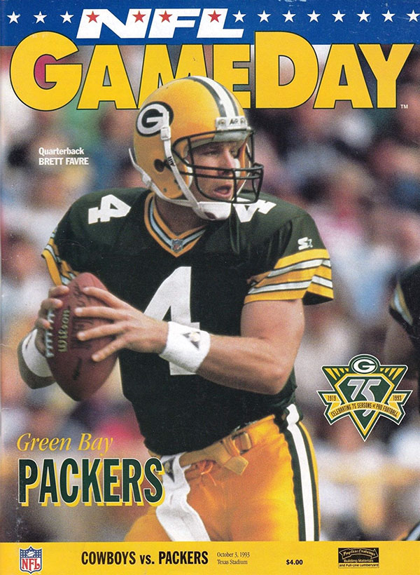 NFL Program: Dallas Cowboys vs. Green Bay Packers (October 3, 1993)