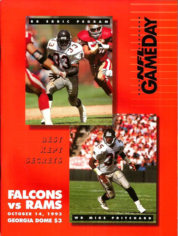 NFL Program: Atlanta Falcons vs. Los Angeles Rams (October 14, 1993)