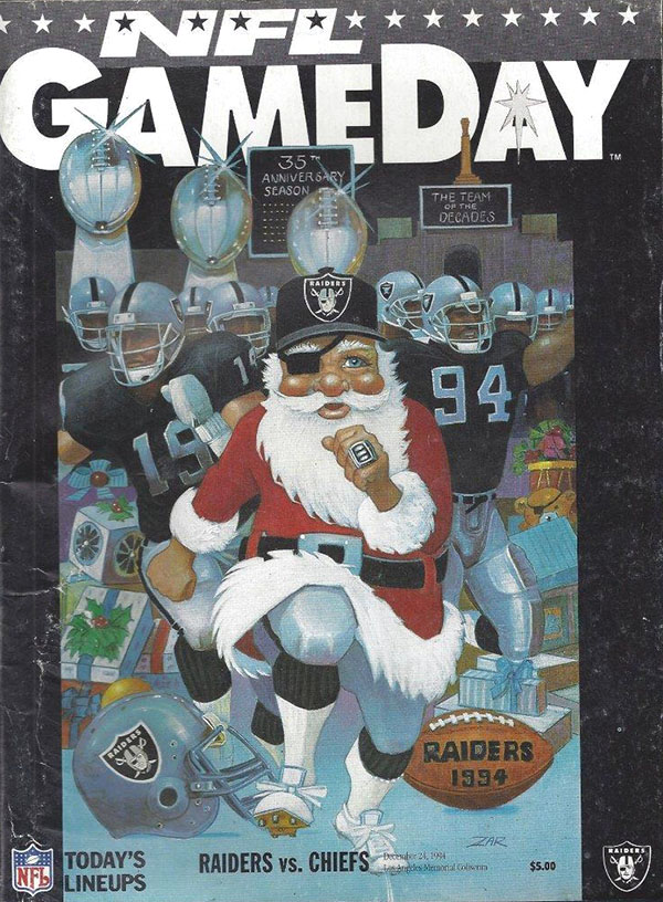 NFL Program: Los Angeles Raiders vs. Kansas City Chiefs (December 24, 1994)