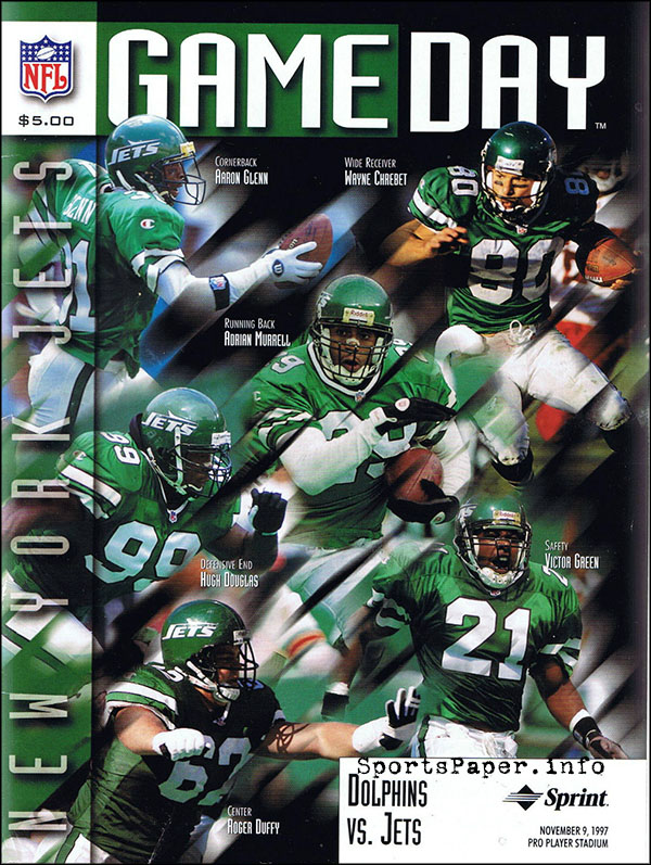 NFL Program: Miami Dolphins vs. New York Jets (November 9, 1997)